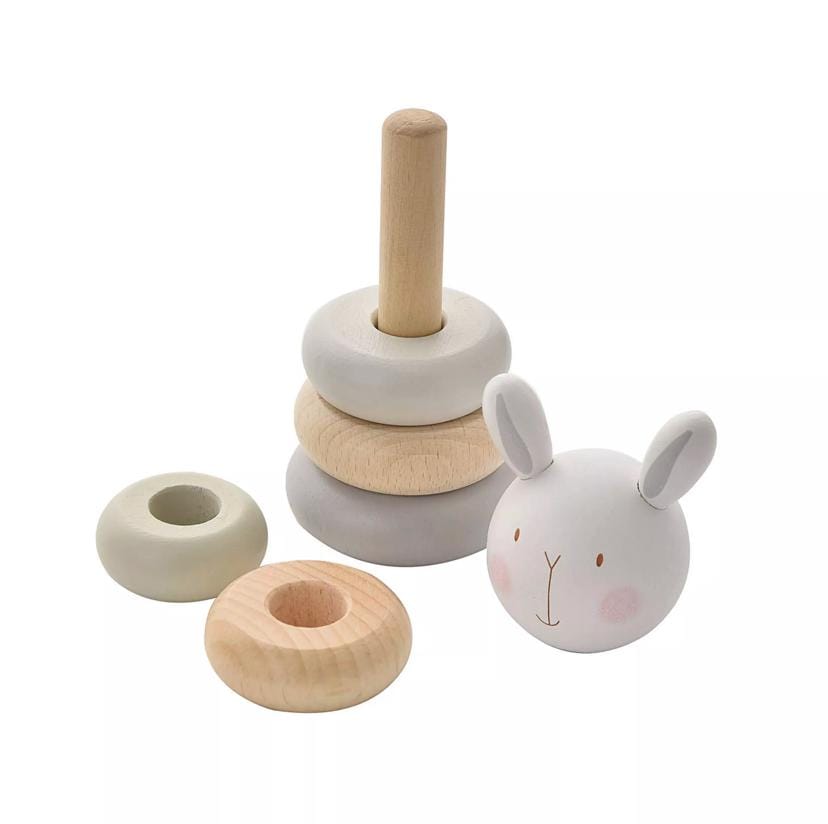 Wooden Stacking Rings Toy - Animal Character - 5 Rings