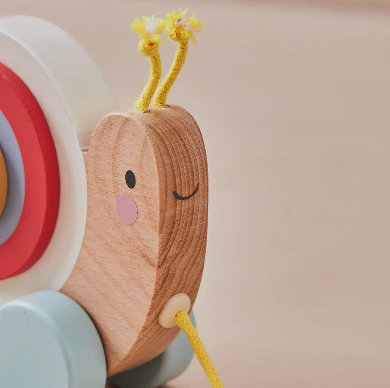 Wooden Pull Along Snail Toy