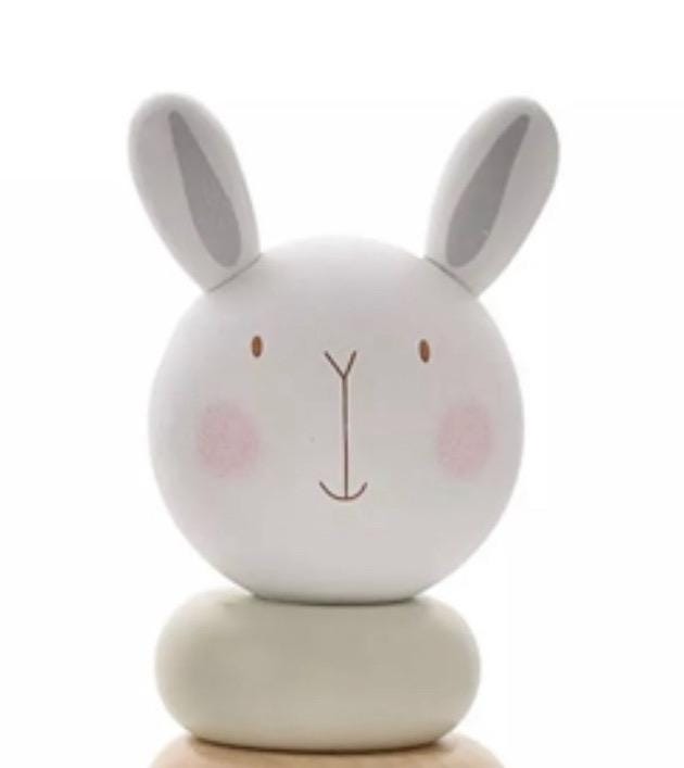 Wooden Stacking Rings Toy - Animal Character - 5 Rings