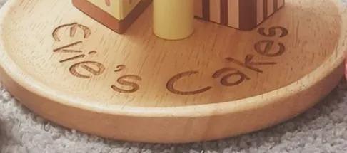 Wooden Afternoon Tea Set - Two-Tier Cake Stand - 7 Pieces