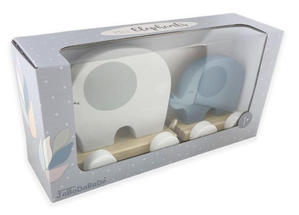 Wooden Pull Along Elephant Toy - Grey