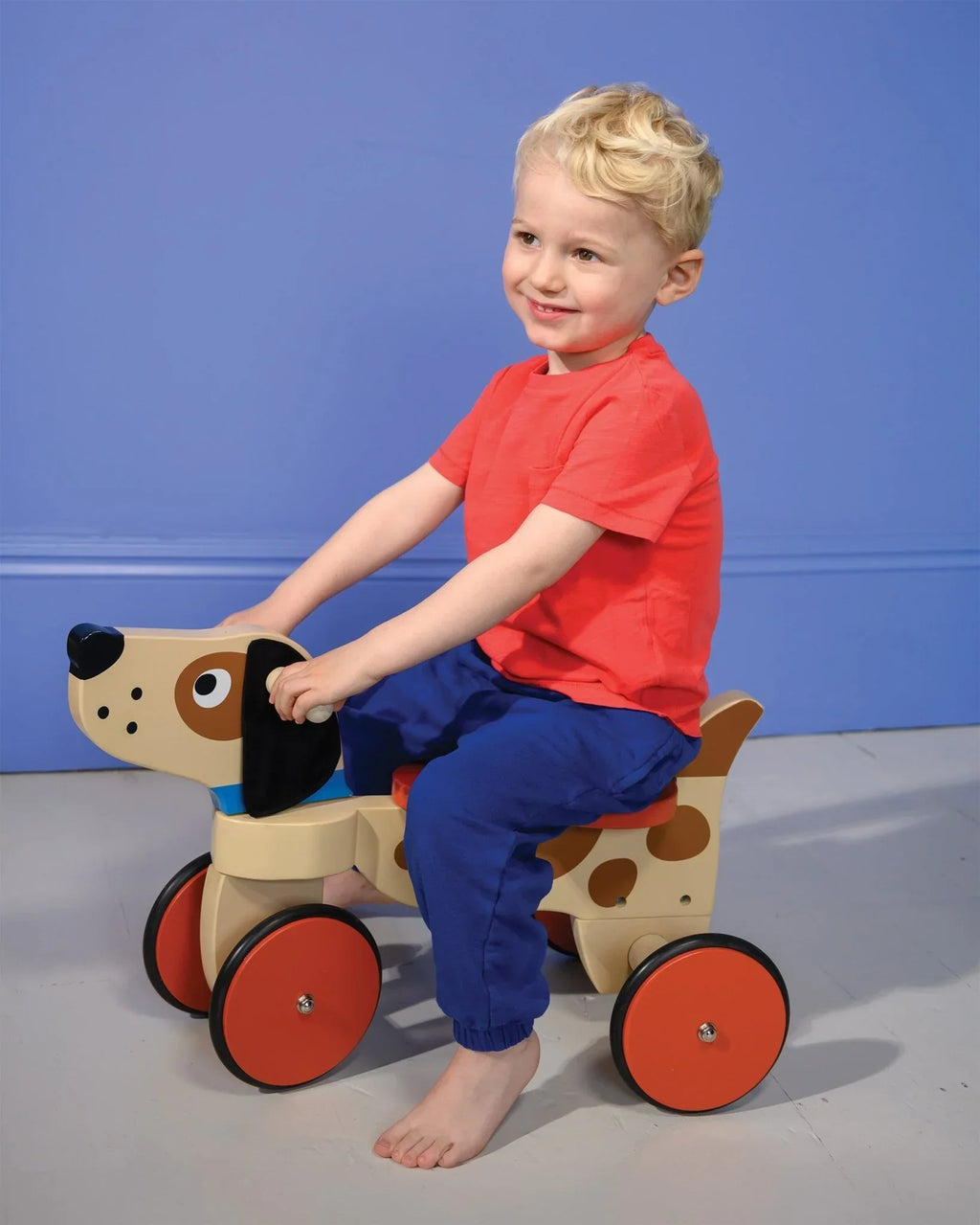 Wooden Ride-On Puppy - Four Wheels