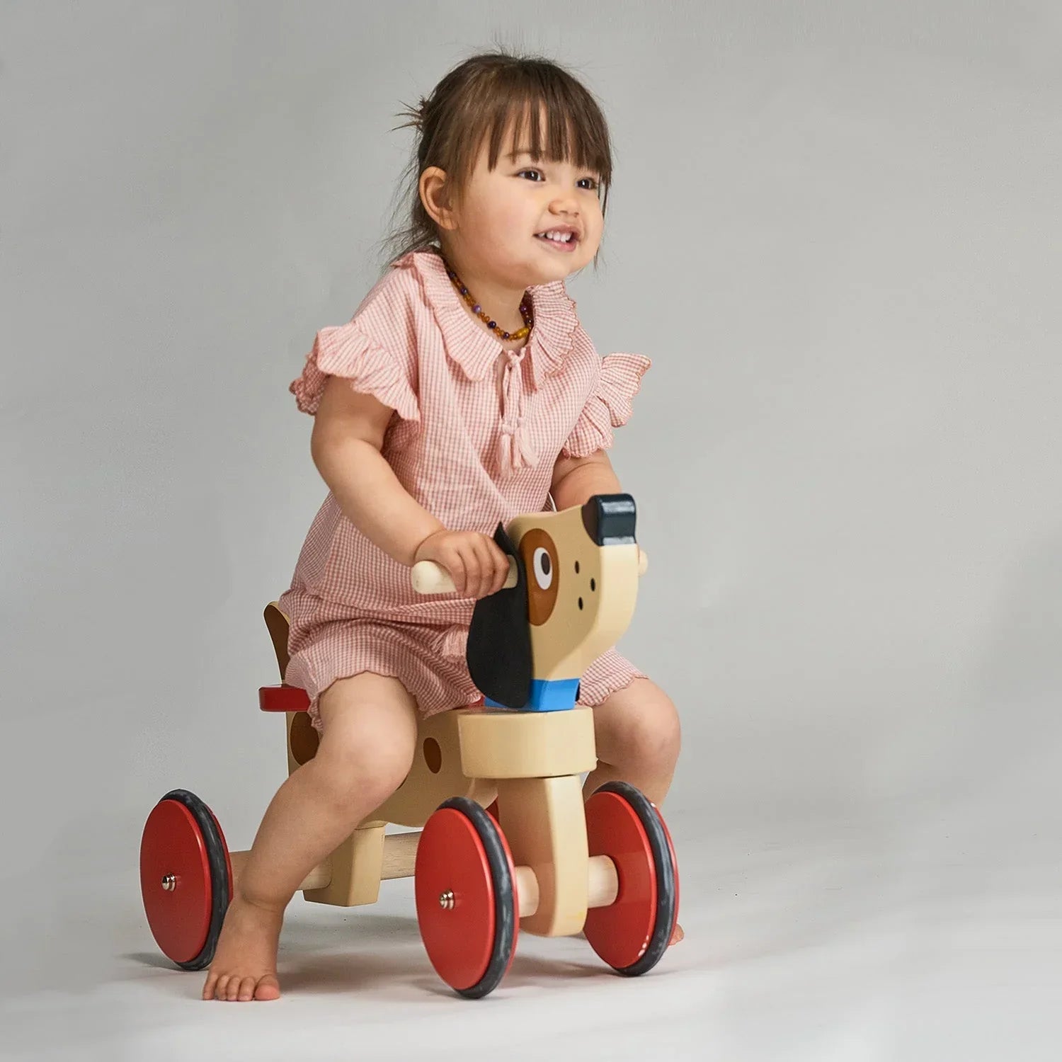 Wooden Ride-On Puppy - Four Wheels
