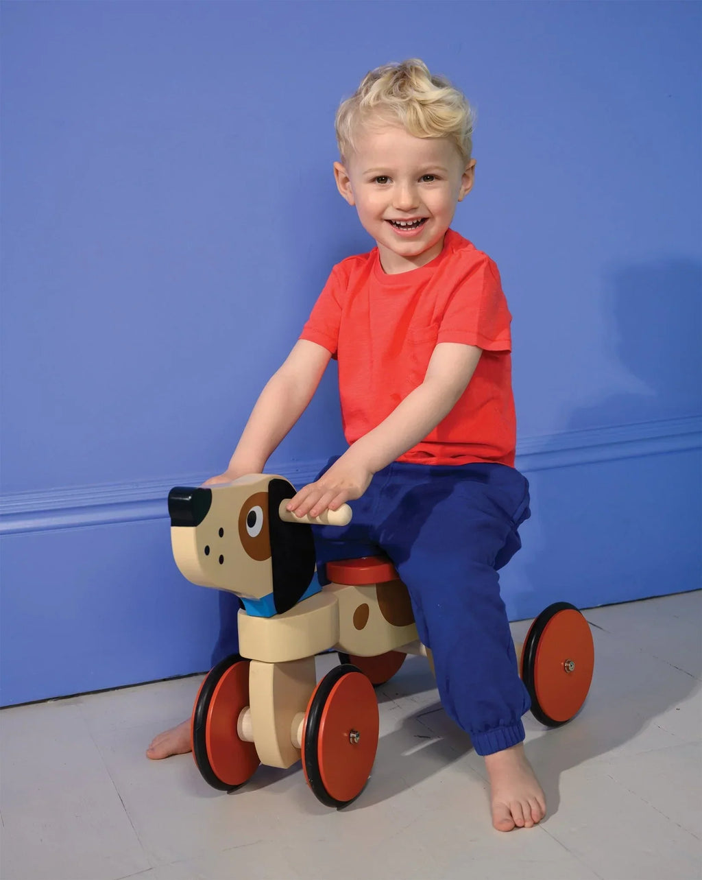 Wooden Ride-On Puppy - Four Wheels