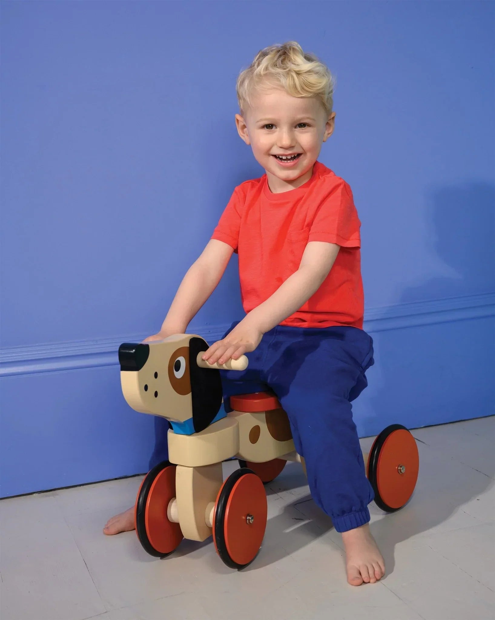 Wooden Ride-On Puppy - Four Wheels