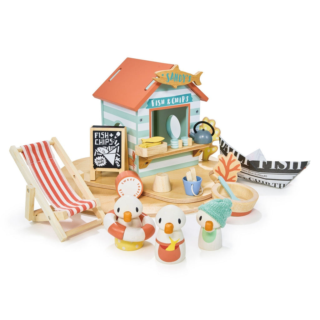 Wooden Beach Hut Play Set - Sandy's Fish and Chips