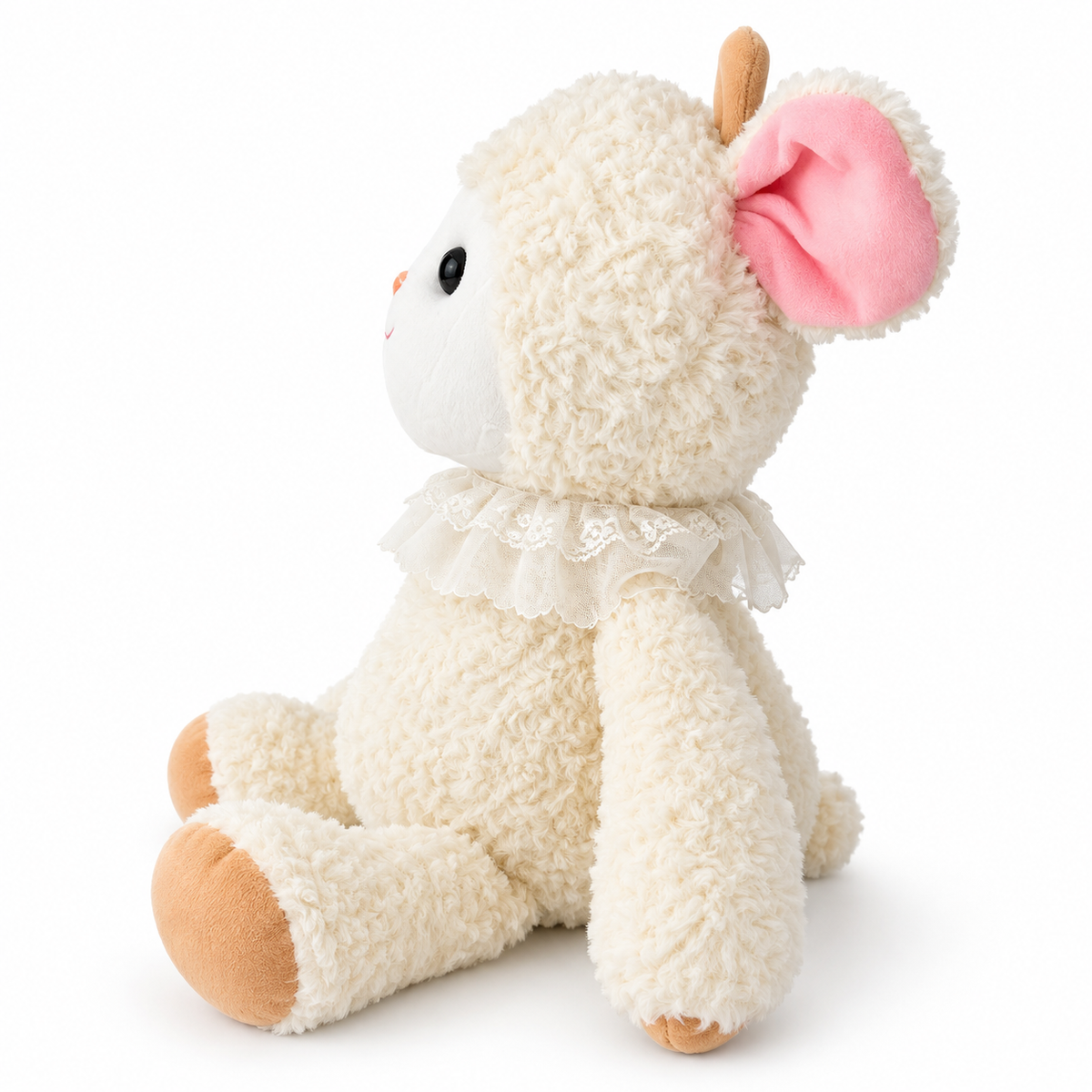 White Lamb Plush Toy, side view