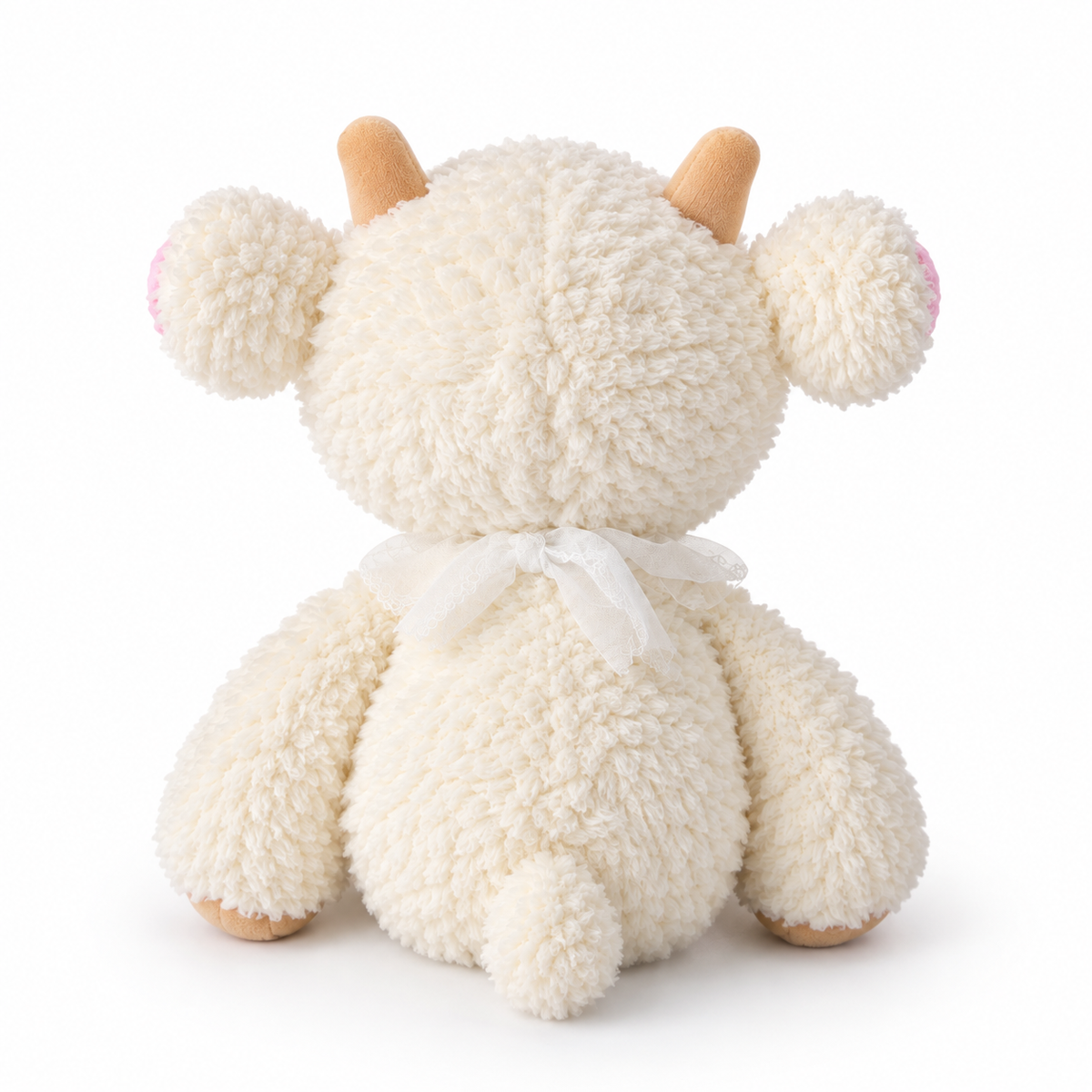 White Lamb Plush Toy, styled in a nursery setting